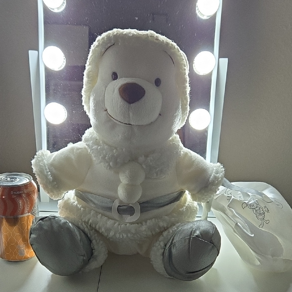 Adorable Plush Bear with Silver Accents